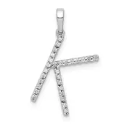 14K Yellow Gold Real Diamond Letter K Initial Pendant