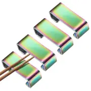 4pcs 304 Stainless Steel Flat Chopstick Rest Spoon Holder, Colorful