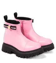 [Moschino Kids] Moschino Kids Logo leather ankle boots UK 9 pink