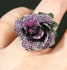 Bella Luce Sterling Silver Lab Pink Sapphire & Red Ruby Rose Ring Sz 5