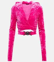 [Versace] Versace Medusa Biggie velvet hoodie AU 10 pink