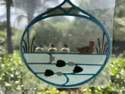 NEW Erstad & Stubbe Duck Ducklings Swimming Lilies Die Cut Paper Decor Ornament