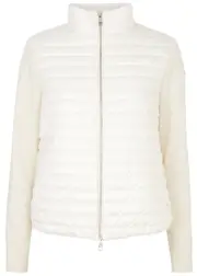 Moncler Quilted Shell and Wool Jacket - Ivory - M (UK 12 / M) M (UK 12 / M)
