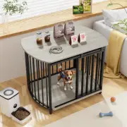 31.5" Gray Dog Crate NEW for Small and Medium Dogs w/ Wooden Cage Indoor Kennel
