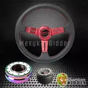 RED DEEP DISH STEERING WHEEL +NEOCHROME QUICK RELEASE FOR PLYMOUTH LASER 89-05 (for: Mitsubishi)