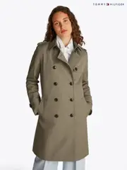 Tommy Hilfiger Brown Slim 100% Cotton Trench Coat (F55230) | $623
