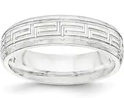 [Wedding Bands] USA SS 6mm Polished Fancy Band Size 11 Size 11