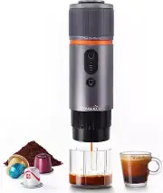 CONQUECO Portable Espresso Machine Travel - 12v Car Coffee Maker with Battery...