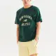 【NEW BALANCE】短袖 Athletics Tee 男款 綠 黃 棉T 短T 寬版 亞規 植絨Logo NB 紐巴倫(AMT33551NWG)