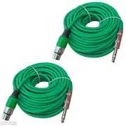 PAIR 50 ft 1/4 TRS stereo to 3pin XLR female balanced mic microphone audio cable