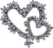 Hellery Embroidery Rhinestone Applique Patch Sew on Beaded Appliques Decorative Badge Sewing Accessories for Clothes Bag DIY Projects