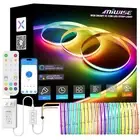 MIWISE RGB Smart IC COB LED Strip Light,20ft Color Chasing Flexible LED Tape ...