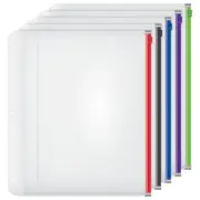 Plastic Zippered Binder Pockets, 3-Hole Punched, Fits Full Letter Size 8-1/2"...