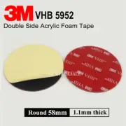 5 Piece PACK- 58mm 3M Black Acrylic Foam Double Side Adhesive Round Tape VHB Pad