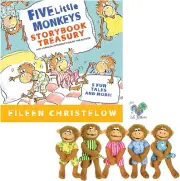 Merrymakers Five Little Monkeys Finger Puppet Playset; 5 Stories: Five Little Mo