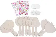 ULTECHNOVO Crafting Fun for Boys and Girls: 10 Sets of Wooden Hand Mirrors for Diy Mirror Painting for Party Decorations Birthday