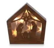 burton+BURTON Shelf Sitter Wood Holy Family Nativity Figurine, 6-inch Height, Ho