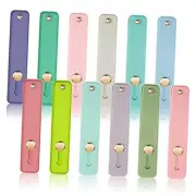 Weewooday 12 Pcs Phone Grip Strap Telescopic Finger Strap Bracket Bright Colors