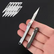 Mini Pocket Folding Utility Knife #11 Scalpel Blade Outdoor Camping EDC Keychain