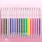 Retractable Glitter Gel Pens,Art Colored Gel Pens,12pcs Glitter Pens,Glitter Gel Pens for Kids Coloring,Glitter Gel Pen Set for Writing Drawing Journaling Note Taking School Office Home