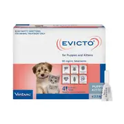 Evicto Spot On Flea & Worm Treatment for Puppies & Kittens Up to 2.5kg 4 Packv (C)