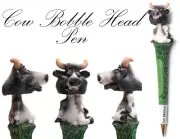 NEW COW BOBBLE HEAD BALL POINT PEN SOUVENIR MEMORABILIA COLLECTIBLES