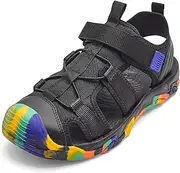 [Balabala] Kids Sandals Boys Girls Closed Toe Summer Outdoor Athletic Beaches Sandals Non-slip Hook and Loop