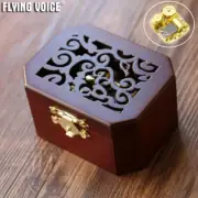 Wood Hollowing Out Wind Up Music Box 50 Tunes Option Xmas Birthday Present Gift