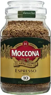 Moccona Espresso Style Freeze Dried, Bold and Intense, level 10, 400g x 3