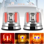 2PCS LED Beacon Light Rotating Emergency Warning Strobe Lamp Truck Amber 12V 24V