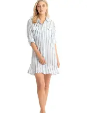 [Jantzen] Echo Button Through Shirt in White