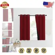 Elegant Burgundy 100% Blackout Curtains with Thermal Insulation, Set of 2