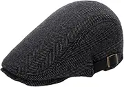 [ANDRESLAD] Fashionable Woolen Men's Beret Cozy Beanie Hat for Autumn Stylish Look Grey