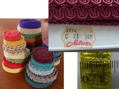 Vintage Scroll Gimp (1) 13mm gimp braid trim for upholstery, craft