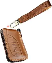 HIBEYO Leder Car Key Fob Cover with Keychain fits for Lexus Nx Es Ux Us Rc Lx Lc Gx Ls Is Gs Rx 300 350 500 250H 300H 350H 500H Car Key Case Cover Smart Remote Car Key Shell Holder 3 buttons Brown, Brown, original size