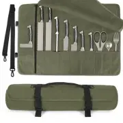 lelezone Chef Knife Roll BagWaterproof Waxed Canvas Knife Case HoldsKnives Ro...