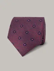 Hawes & Curtis Red & Blue Geometric Tie - 100% Silk Red/Blue