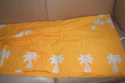 African Senegalese Tablecloth with 8 napkins, new, handmade, color: yellow