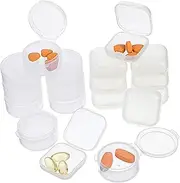 COMPUKAS 20Pcs Clear Cases Mini Pill Organizer with Lids Compact Containers for Travel Lightweight Storage Box Stylish Design Easy to Clean