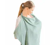 Nursing Cover Mother Nursing Apron Breastfeeding Cover with Adjustable Hoop Green