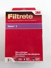 Filtrete 3M Vacuum Bags Hoover S Micro Allergen 3 Bags 64705A