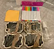 24 Chalkboard HANG Tags Liquid Chalk MARKERS MINI DRY ERASE BOARDS PARTY WEDDING