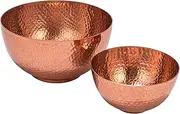 Bloomingville Round Hammered Metal, Set of 2 Sizes, Copper Finish Bowl