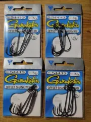 Gamakatsu Fishing Hooks Offset Shank Hook Size 3/0 #54413 NEW 4-Packs Tube Worms