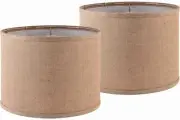 PAPAYA Lampshade Set of 2 Drum Fabric Shades for Table and Floor Lamps, 13" T...