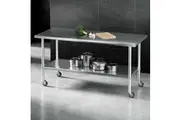 Cefito 1829x760mm Stainless Steel Kitchen Bench with Wheels 430