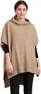 [McDonald] Possum Merino Step Hem Poncho-Mocha