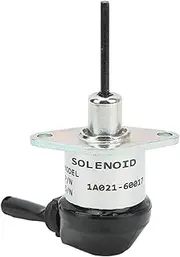 Cechoayuu Fuel Shut-off Solenoid 1A021 60017 Excavator Frame-Out Solenoid Stop Valve Replacement for Kubota L2800 L3130 L00 Fuel Shut-off Solenoid (12V)