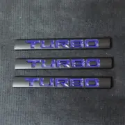 3x Big Matte TURBO Black Blue Metal Sticker Badge Emblem Decal Door Edition Type (for: MG)