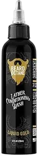 Liquid Gold Beard Wash - 8 oz Beard Shampoo - Cleans & Moisturizes w/Shea & Jojoba - Softer Beards - Made in USA